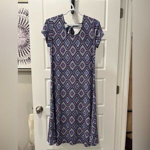 Chico’s Geometric Patterned Purple and Blue Dress